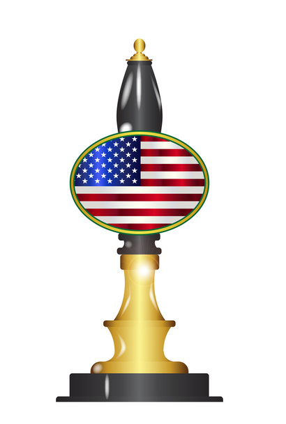 USA Flag Beer Pump - Vector, Image