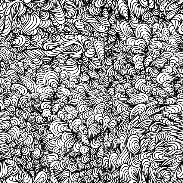 Abstract vector seamless pattern with waving curling lines. - Вектор, зображення