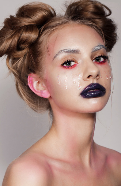 Art make up. Fashion body . Colorful - Foto, afbeelding