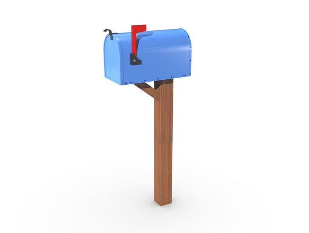 3D visszaadás-ból egy kék postaláda zárva - Fotó, kép