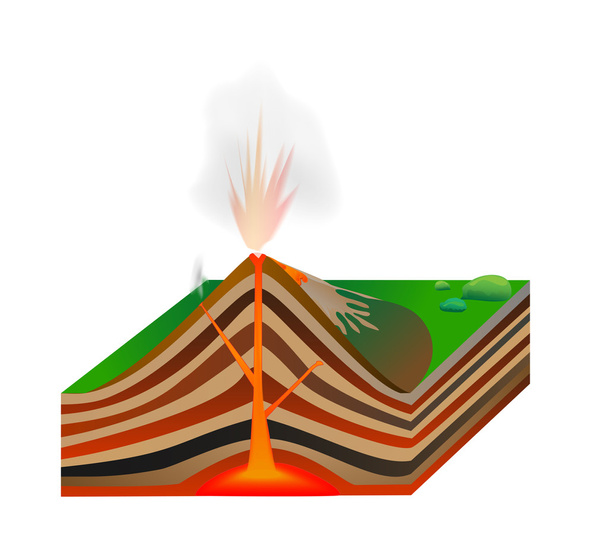 Volcano. Vector scheme - Vector, Image