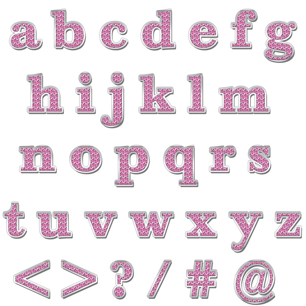 Pink Bling Lowercase Alphabet - Photo, Image
