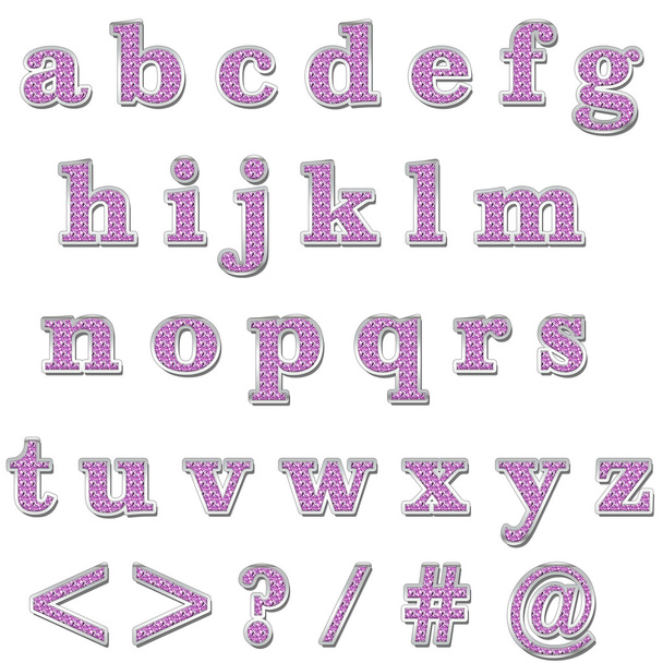 Purple Bling Alfabeto minúscula
 - Foto, Imagen