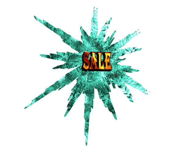 Icy snowflake with sale text on white background - Photo, Image