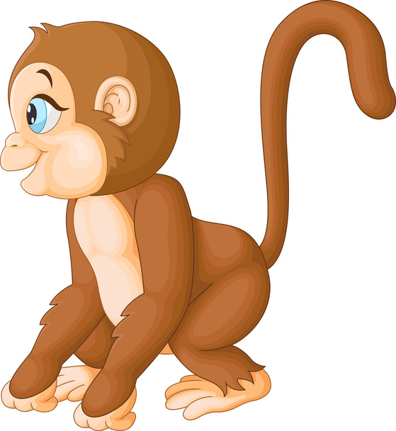 Cute monkey cartoon  - Vector, Image