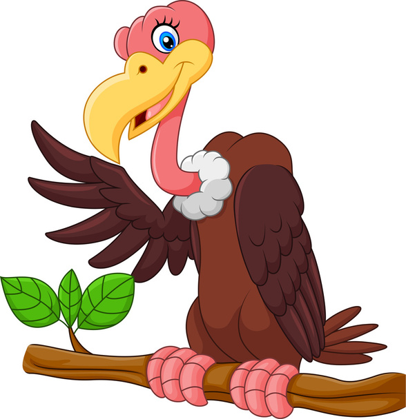 Cartoon Vulture presenteren - Vector, afbeelding