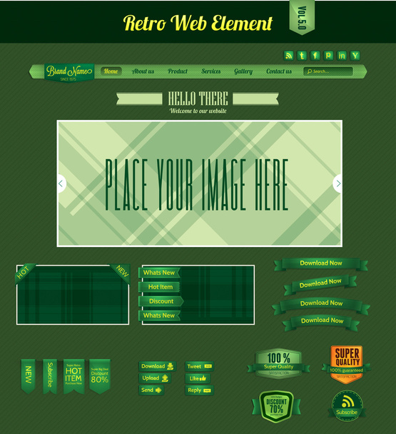 Retro web element - Вектор,изображение