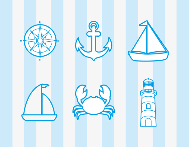 sea life emblem image - Vector, Image