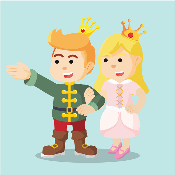 princess holding hand prince - Vettoriali, immagini