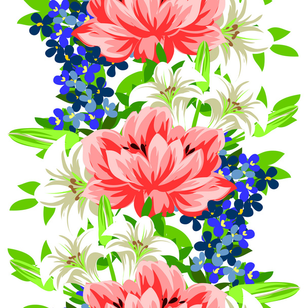elegance beautiful flowers - Vector, Image