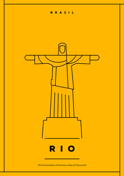 rio minimalistic travel poster - Vector, Image