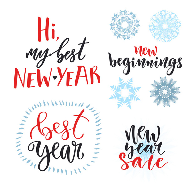 New Year lettering set - Vector, imagen