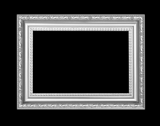黒を基調としたグレーのアンティークフレーム - 写真・画像