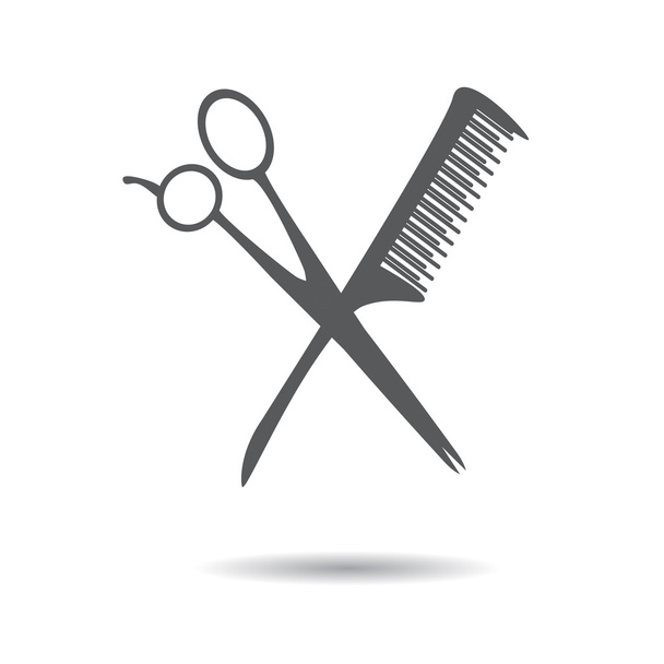 Symbole du coiffeur. Illustration vectorielle plate. ciseaux professionnels pour les coupes de cheveux
 - Vecteur, image