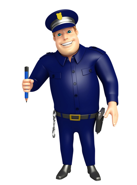 Police with Pencil - Photo, Image