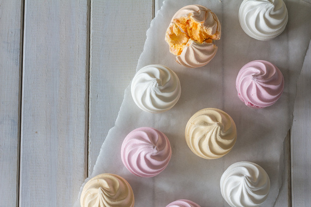 Pastel Meringues from Above Copy Space - Photo, Image