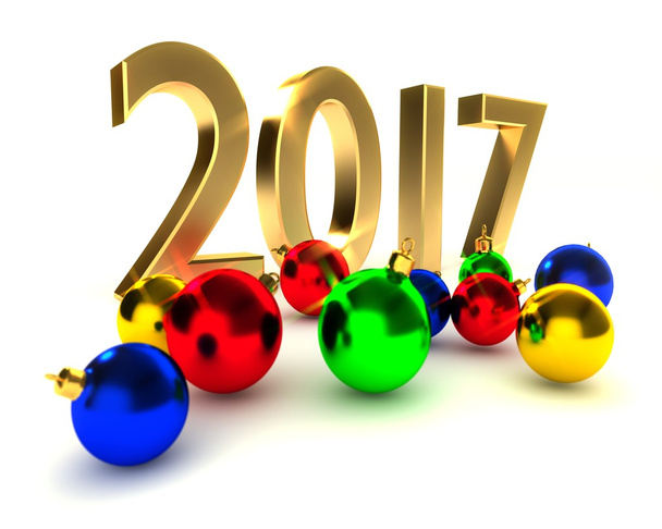 2017 nouvelle année, boules de Noël
 - Photo, image