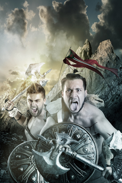 Krieger der Antike im Kampf - Foto, Bild