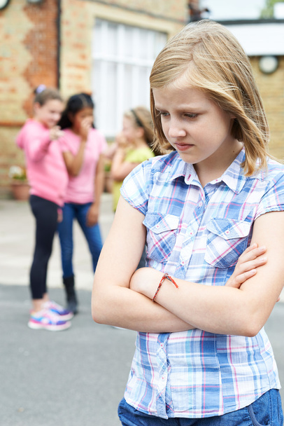 Unhappy Girl Being Gossiped About By School Friends - Zdjęcie, obraz