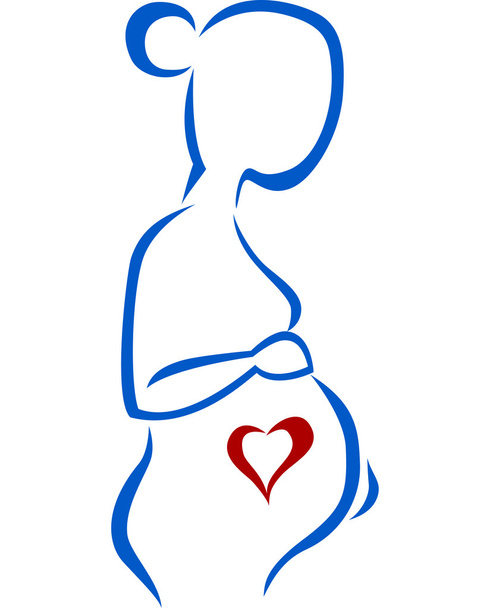 Símbolo de mujer embarazada
 - Vector, imagen