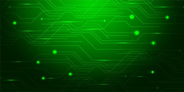 Зеленый фон с цифровой концепцией световых линий
 - Фото, изображение