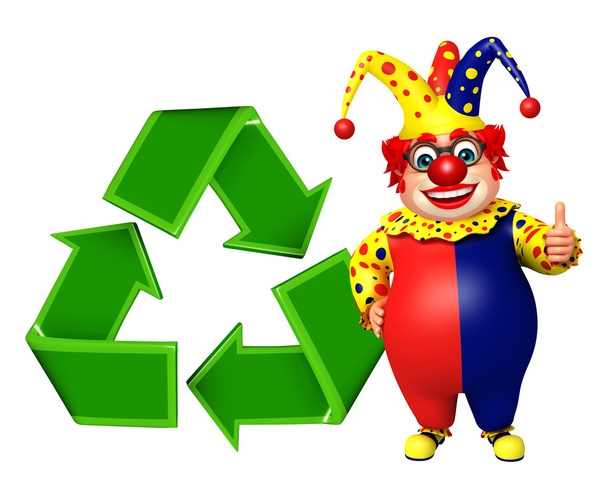 Клоун со знаком "Recycle"
 - Фото, изображение