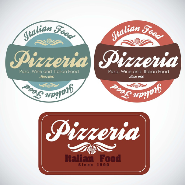 étiquette pizzeria vintage
 - Vecteur, image