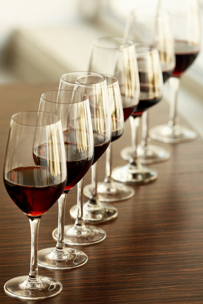 Glasses with red wine   - Foto, afbeelding