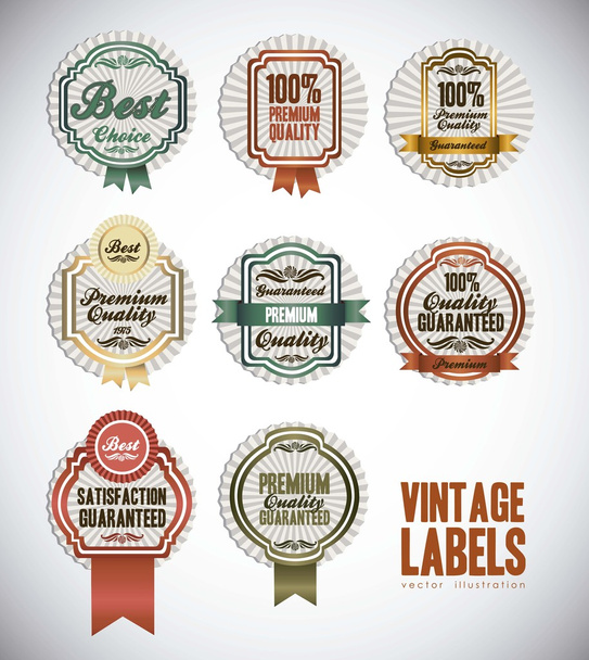 vintage label illustrations - Vector, Image