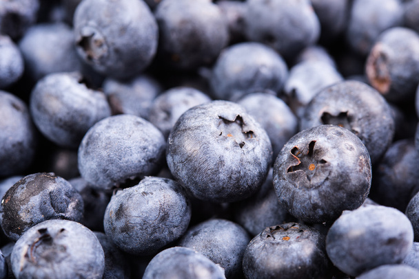 Fresh ripe blueberries macro shot, fruit background - Foto, imagen