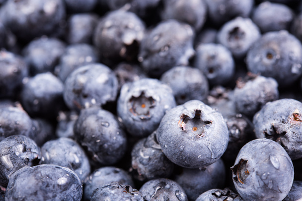 Fresh ripe blueberries macro shot, fruit background - Photo, Image