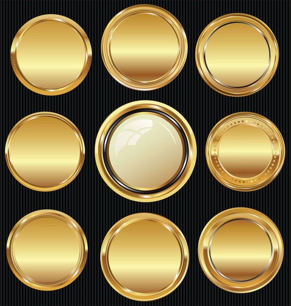 Empty luxury golden labels collection - Vector, Image