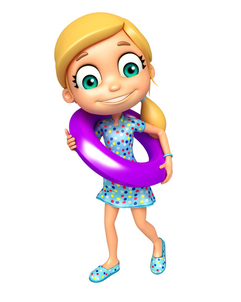 jongen meisje met zwemmen buis - Foto, afbeelding