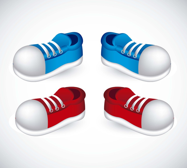 красные и синие туфли
 - Вектор,изображение