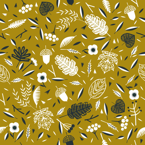Autumn leaves pattern - Vector, Image