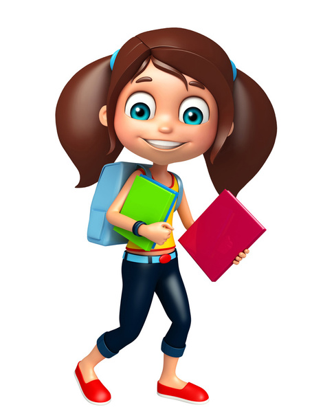 jongen meisje met schooltas en boeken - Foto, afbeelding