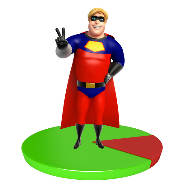 Superheld met cirkel teken - Foto, afbeelding