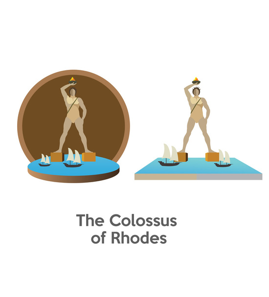 Kolossus van Rodos wereld wonder - Vector, afbeelding