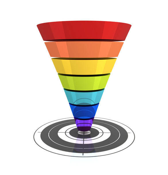 seperating funnel graph 3d illustration - Photo, Image