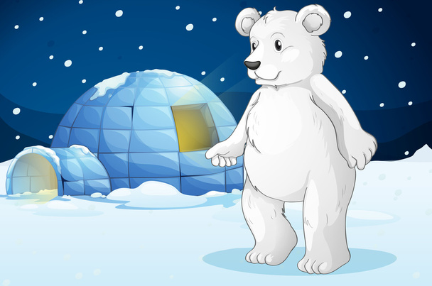 lední medvěd a iglú - Vektor, obrázek