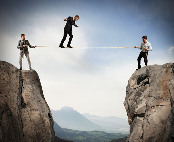 Business people holding a rope  - Photo, Image