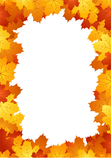 Autumn leaves frame. Vector illustration. - Vecteur, image