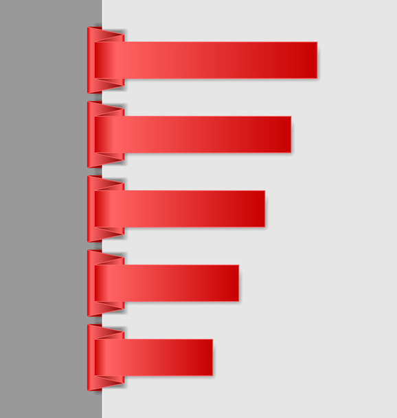 Red folded paper navigation menu backgrounds - Vektor, Bild