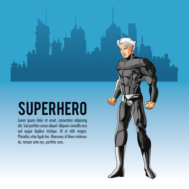 Superheld Mann Cartoon-Design - Vektor, Bild