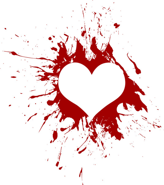 赤いベクトルグランジの心臓、ベクトル - ベクター画像