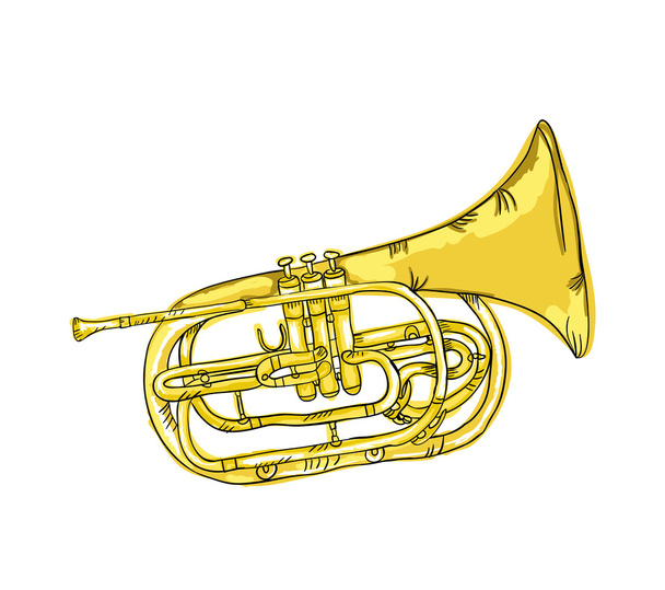 instrumento musical trompete - Vetor, Imagem