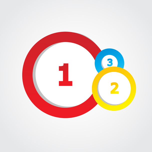 Multicolored round banners with numbers and place for text. - Vektor, Bild