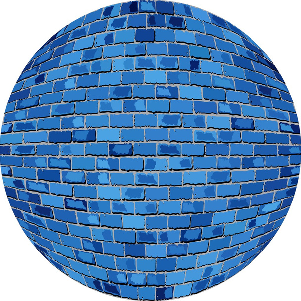 Bal van de blauwe baksteen - Vector, afbeelding
