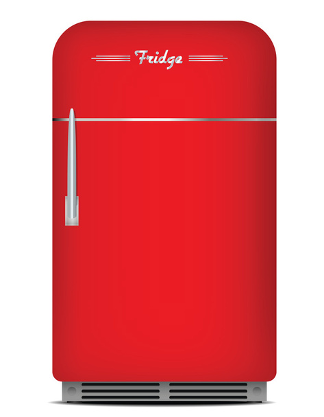 κόκκινο ρετρό ψυγείο - Διάνυσμα, εικόνα