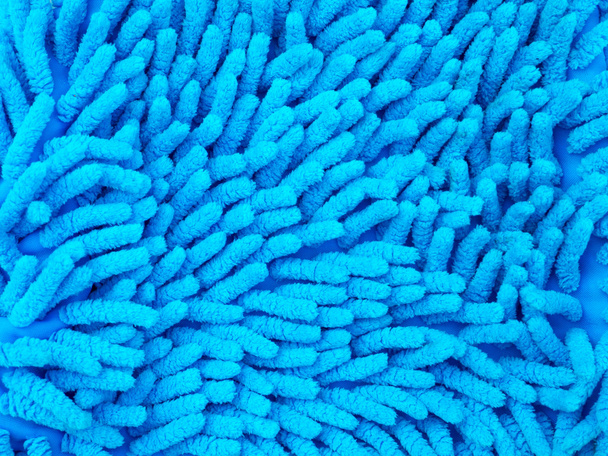 Blue fluffy microfiber mop texture - Photo, Image